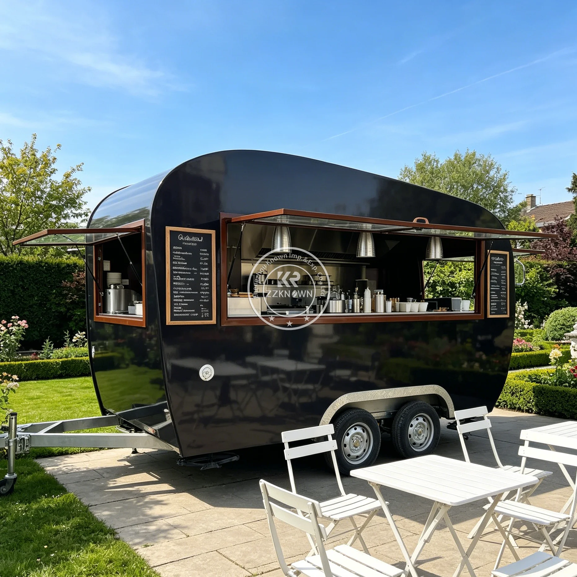 

Street Mobile Coffee Kiosk Outdoor Grill Catering Trailer Concession Food Truck Trailer For Restaurant