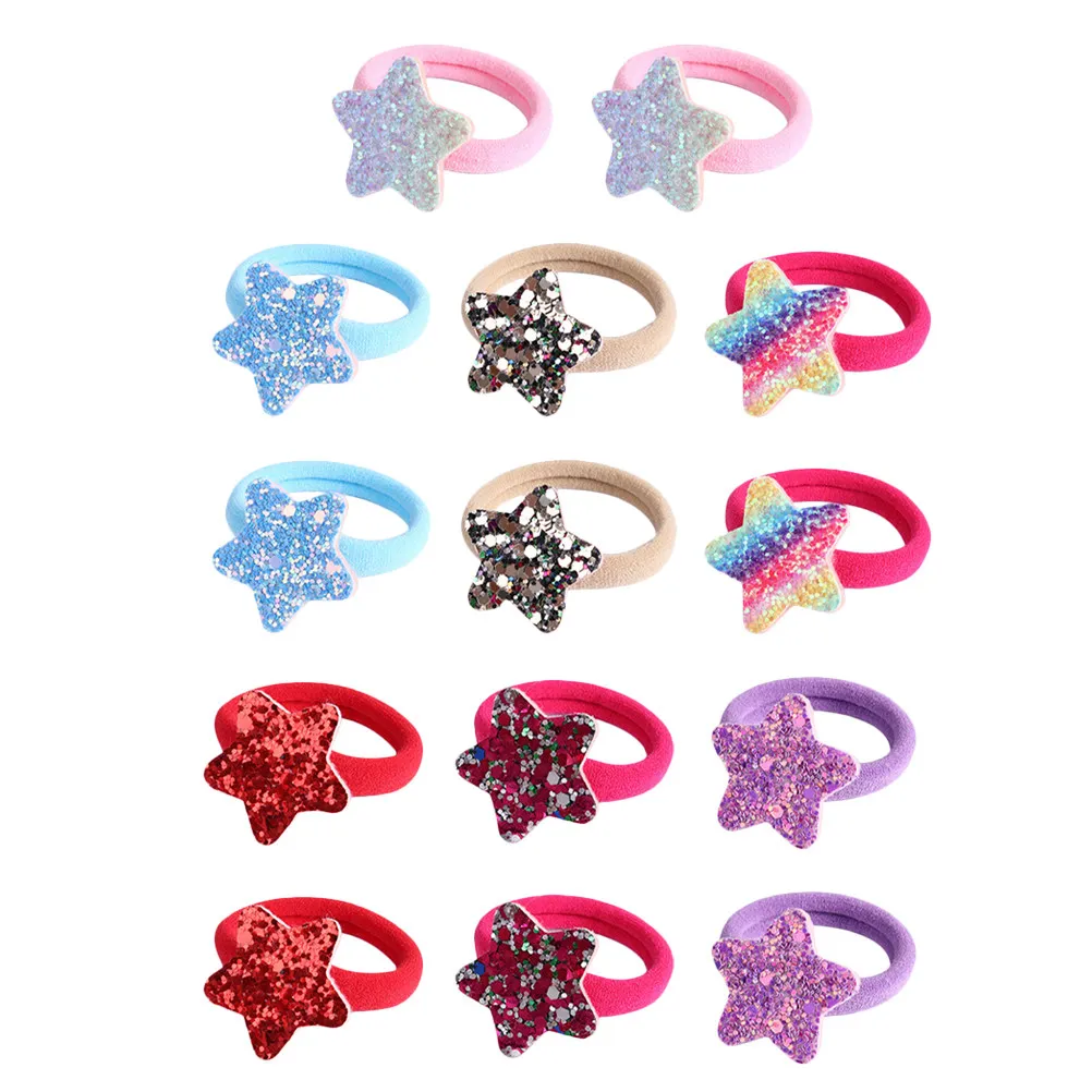 

14Pcs Shiny Sequins Hair Bands Ponytail Holders Hair Ties for Women Toddlers Easy Wear Wrist Decor No Breakage All Day Hold