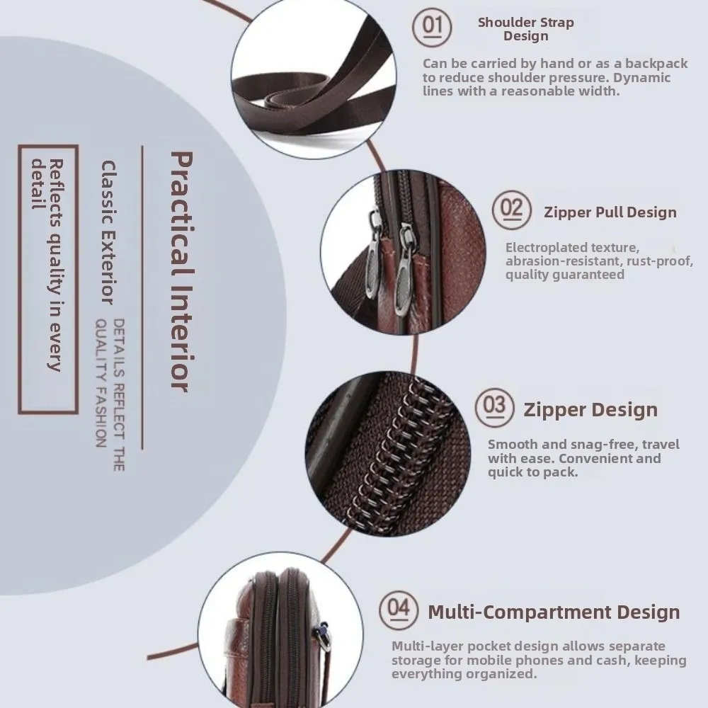 

Большой вместительный чехол для мобильного телефона, кожаный водонепроницаемый чехол с зажимом для ремня для телефона, спортивный многослойный подвесной чехол на ремень для телефона