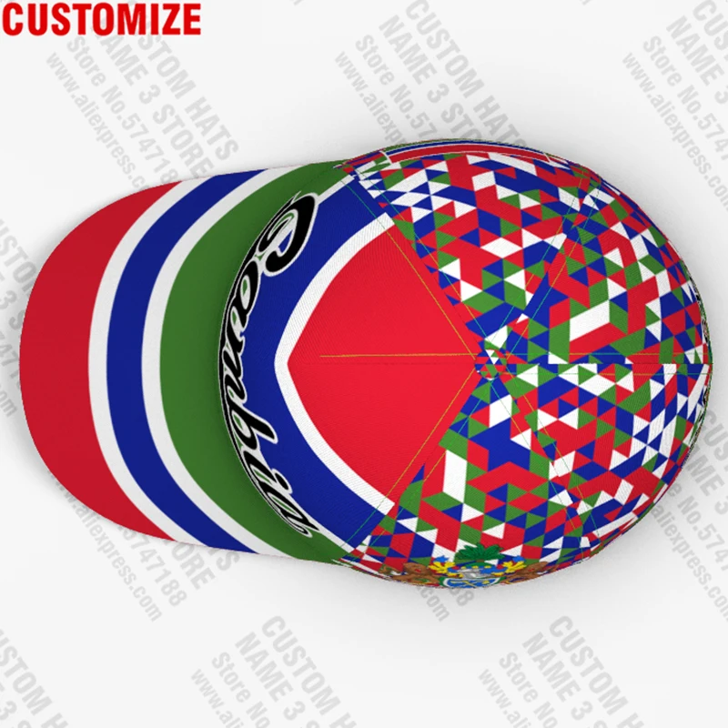 Gambia Baseball Cap Free 3d Custom Name Number Arab Team Logo Gm Hat Gmb Country Travel French Nation Arabic Islam Flag Headgear