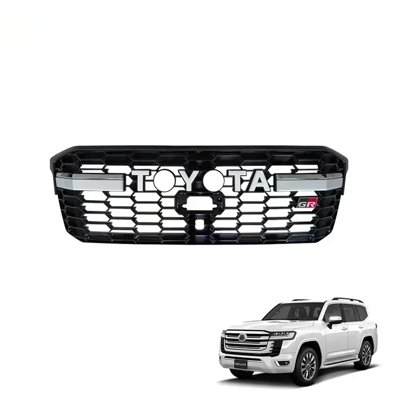 Land Cruiser LC300  GR Type Front Grille Auto Body Parts Plastic Car Grills Toyota 2021 Car Modification Center Mesh with Light