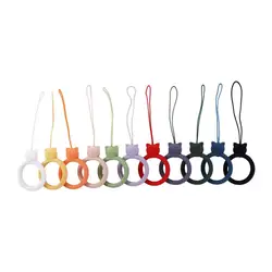 New cat silicone ring lanyard Creative U disk short cartoon mobile phone pendant Ring lanyard phone strap lanyards phone charm