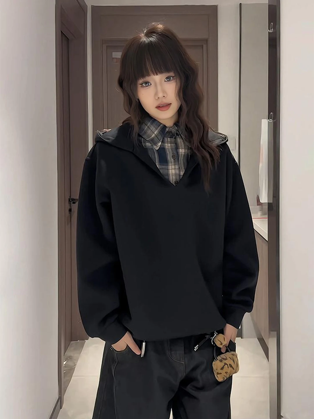 

Мужская фланелевая рубашка-куртка в клетку с воротником, утепленная флисом, осенне-зимняя, в американском стиле, на пуговицах