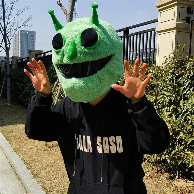 Helmet Protection Headgear Cover Cartoon Fluffy Plush Set For Motorcycle Full-Face Case For Outdoor Fun Personalized Helmets