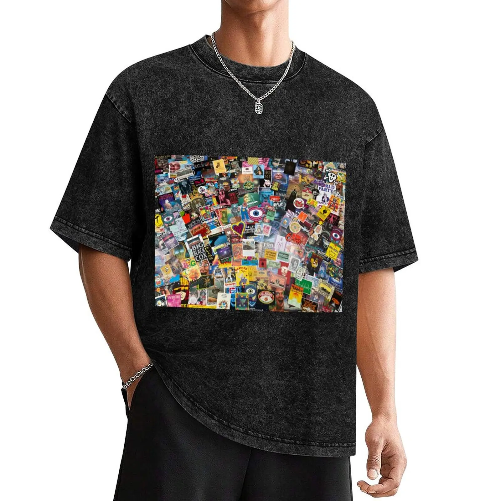 

1980s and 1990s Acid House & Rave Flyer Montage T-Shirt Funny t-shirts graphic t shirt vintage Short sleeve tee men