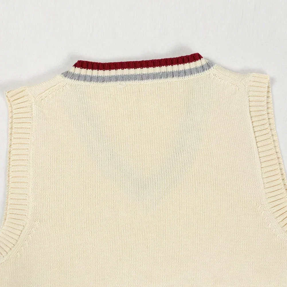 Pull en FibglaSweater à col en V épaissi pour hommes, haut en tricot universitaire, mode