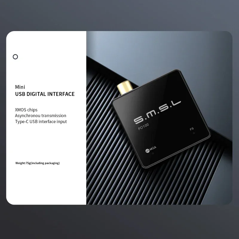 SMSL PO100 HiFi 2024 MQA Audio USB C DAC XMOS Digital Interface 44.1-192kHz DOP64 DSD Type-c To Optical Coaxial Decoder Softdog
