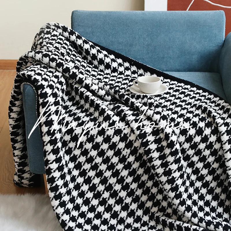 

Плед в клетку Ins Sle, пушистое покрывало для дивана, покрывало на изножье кровати, повседневное покрывало для гостиной и спальни