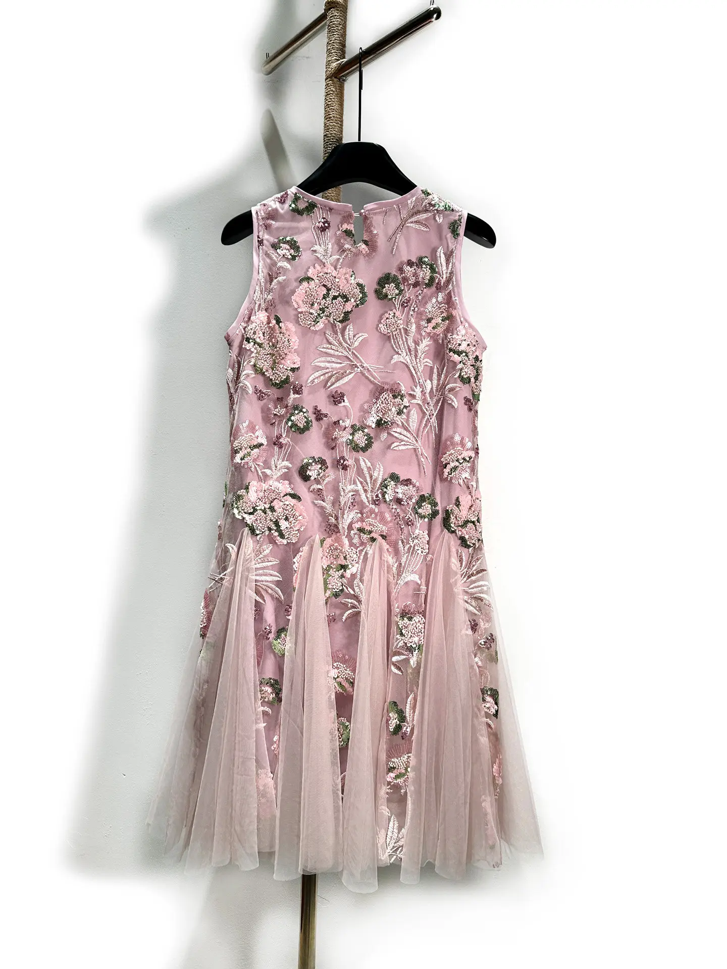 ZAMOR HIGH END French Tea Break Sequin Embroidered Pink Tulle Dress, Light Ceremony Style, 2026 New Design Dress