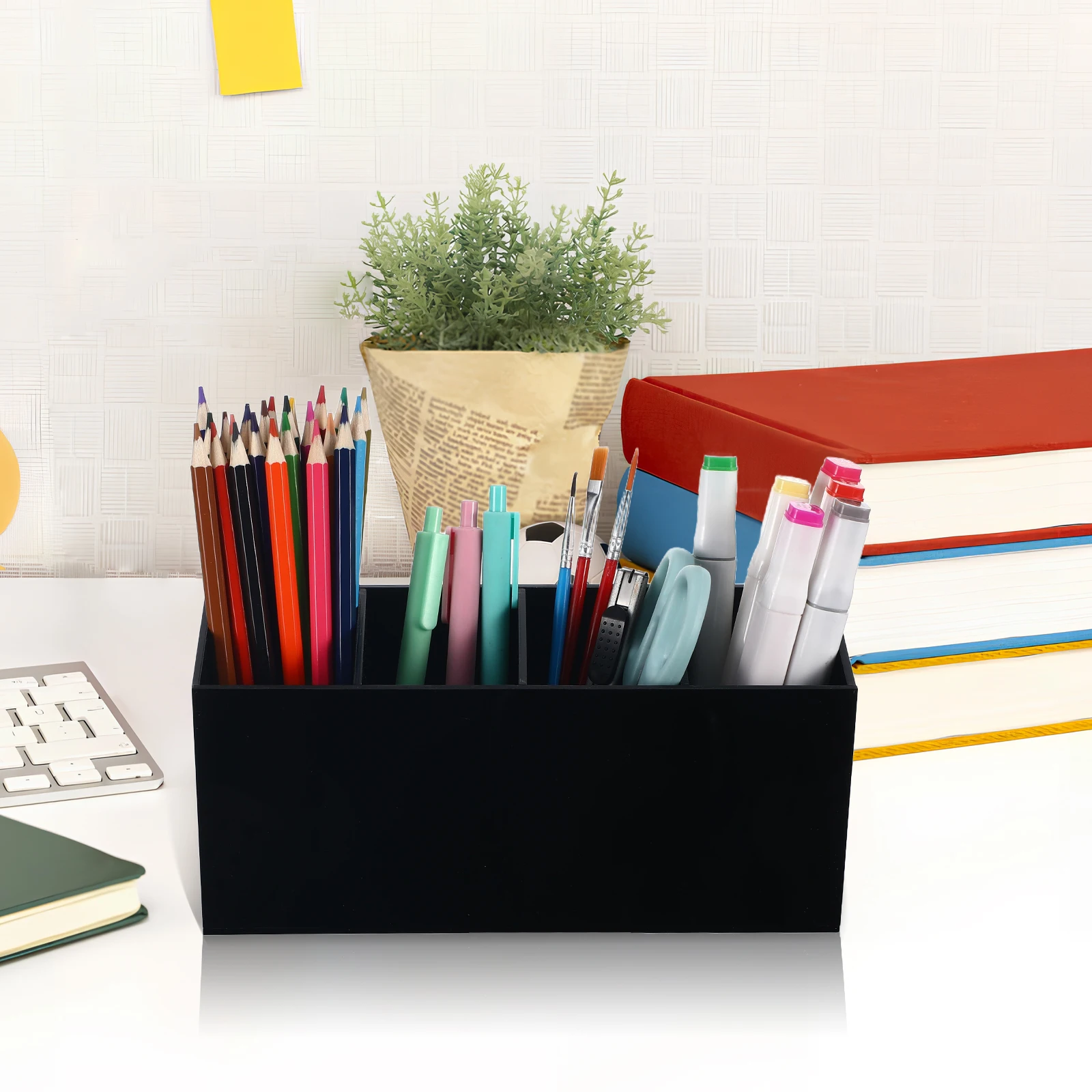 

Transparent Acrylic Multi-Function Storage Box Desk Organizer Makeup Brush Holder Stationery Storage Pen Organizer