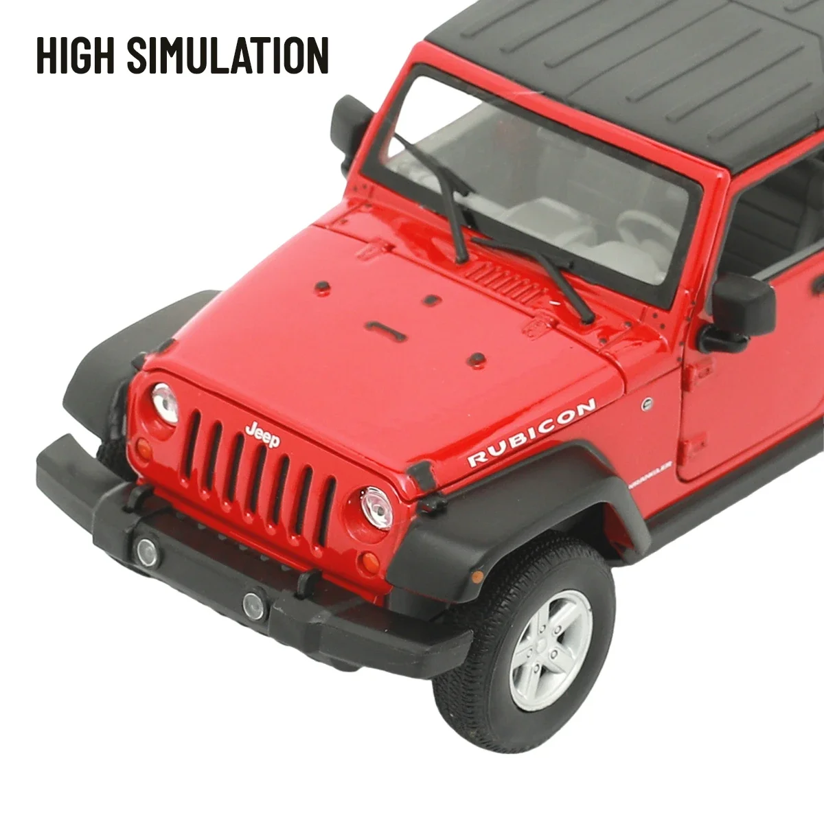 1:24 Scale Replica Car Model Miniature Jeep Wrangler Rubicon 2007 SUV Diecast Collectible Ornament Gift Toy for Boy Friend