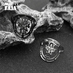 Astaroth Sigil Goetia Stainless Steel Finger Rings Solomon Demon Seal Satan Sigil satanique patch PIN Jewelry Anillo R53SRS03