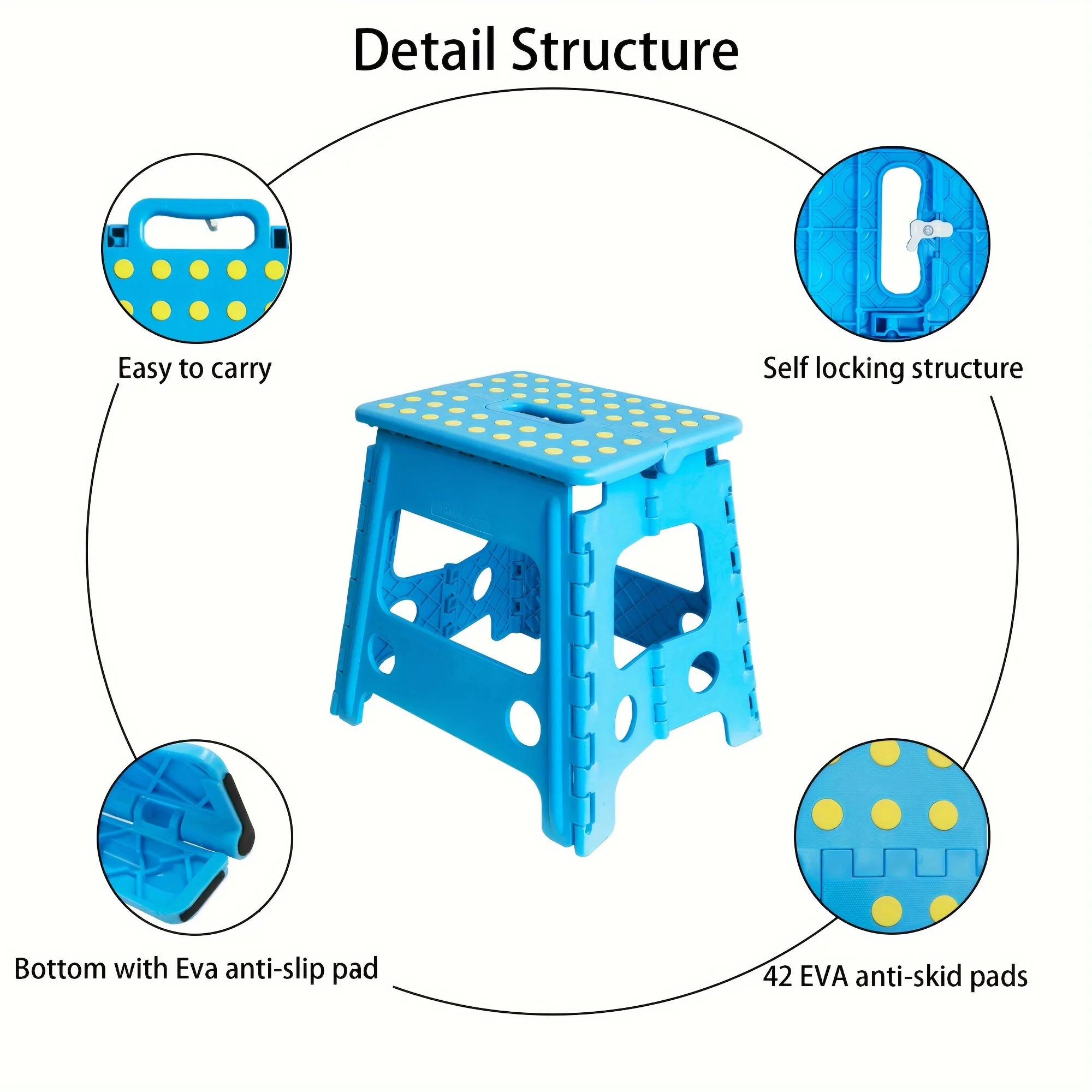 Compact Folding Step Stool, resistente, design de economia de espaço, perfeito para uso doméstico, cozinha, Bat, interior, ao ar livre, 2 Pack