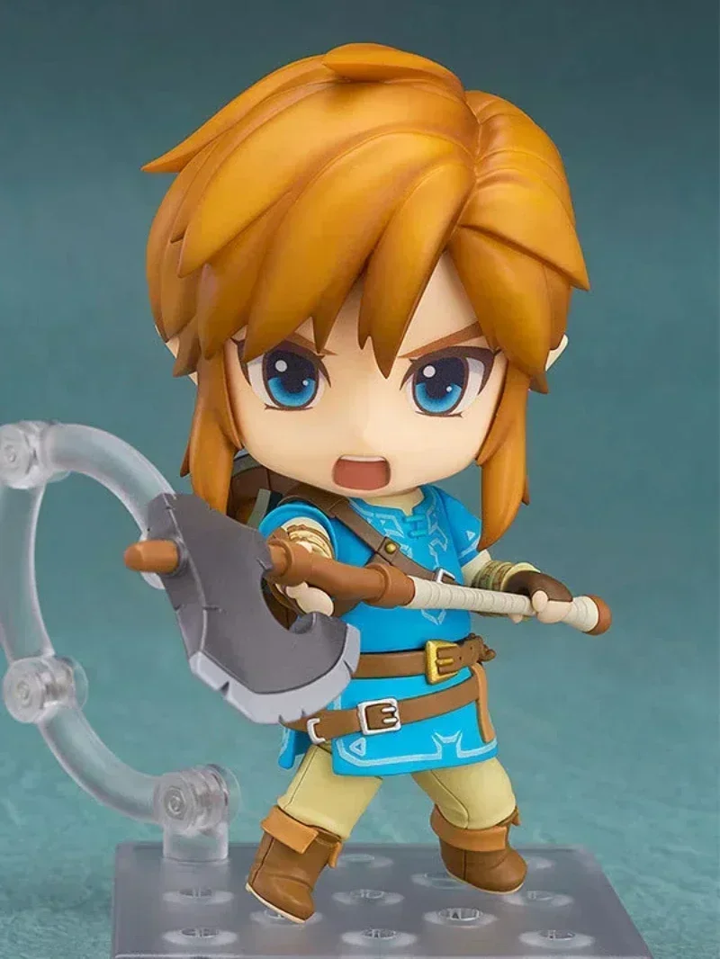 Anime The Legend of Zelda Link Joint mobility 733 Q-version Action Figure PVC Model Statue doll Toy Desk Decor Collection Gift boxed view 5
