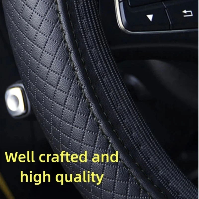 Automotive All Season Universal Steering Wheel Cover Artificial Leather Embossed Wear Resistant Elastic Automotive Interior