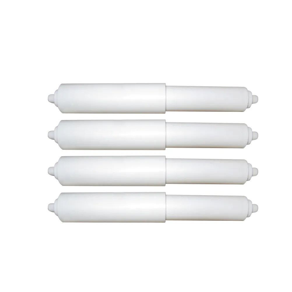 4Pcs White Plastic Toilet Paper Roller Replacement Spring Loaded Universal Fit Secure Roll Hold for Bathroom Home Office Paper