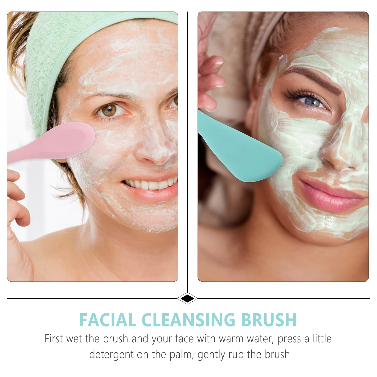 قطعتان من فرشاة تنظيف الوجه المحمولة القابلة لإعادة الاستخدام لإزالة مكياج الزيت والمسام والتدليك العميق والعناية بالبشرة #1