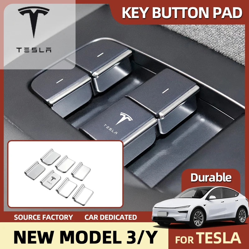 

Car Sticker For Tesla Model 3 Y Juniper Highland 2020-2026 Button Glitter Door Window Patch Button Sticker Electroplated Decorat