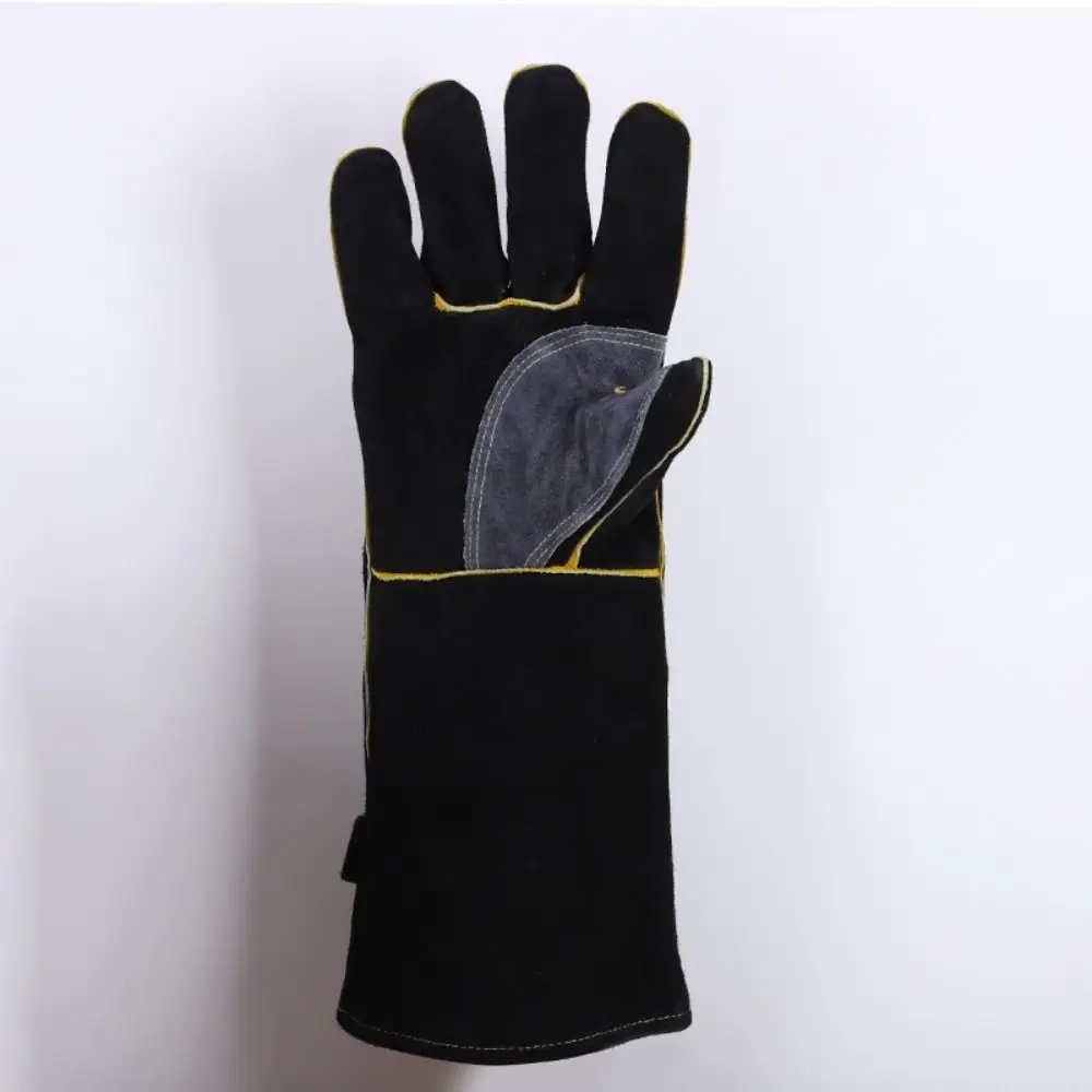 Leather Heat Resistant Gloves High Temperature Resistance 14/16 Inch Safety Gloves Heat Insulation Oven Gloves Welding Work