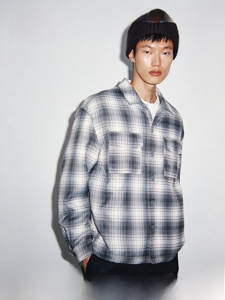 

H&M Men's Winter Jaet Sle irt Thin Polyester Fiber Regular Length Daily Wear Basic Mass Market 2025 Winter Collection
