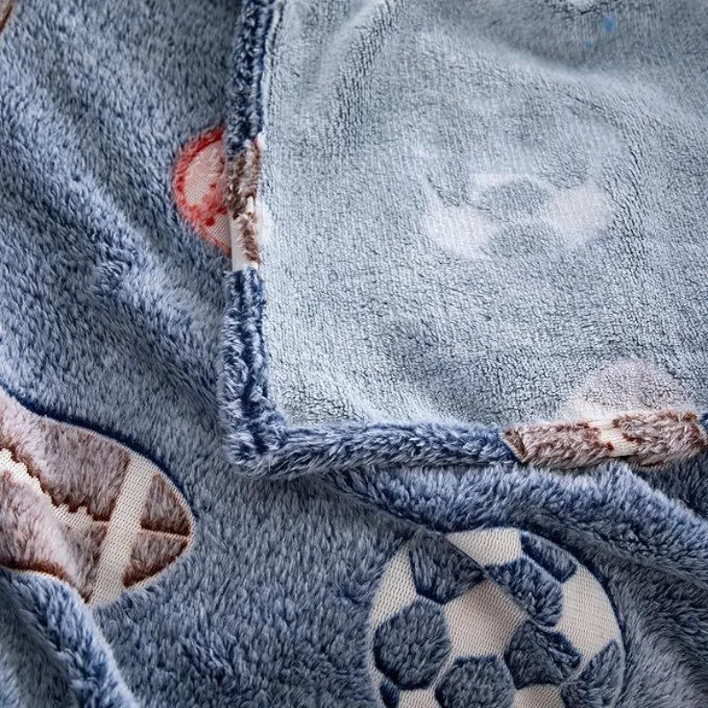  توهج الظلام الصوف بطانية كرة القدم كرة القدم نمط تضيء يلقي طفل الحضانة الرعاية النهارية وقت القيلولة لينة أفخم الدافئة سرير مريح #3