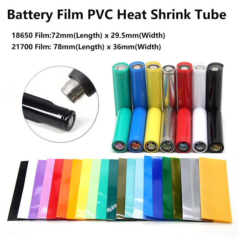 100-1000Pcs Pre-Cut PVC Heat Shrink Tube 18650 21700 Battery Film Li Batteries Waterproof Insulated Wrap Sleeve Protective Cover