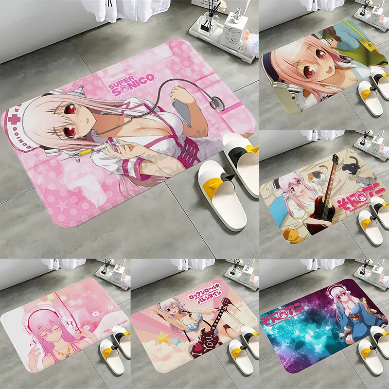 

MINISO Super Sonico Entrance Door Floor Mat Kitchen Rug Anime Rug Welcome Mat Toilet Door Mat Home Decoration Welcome Mat