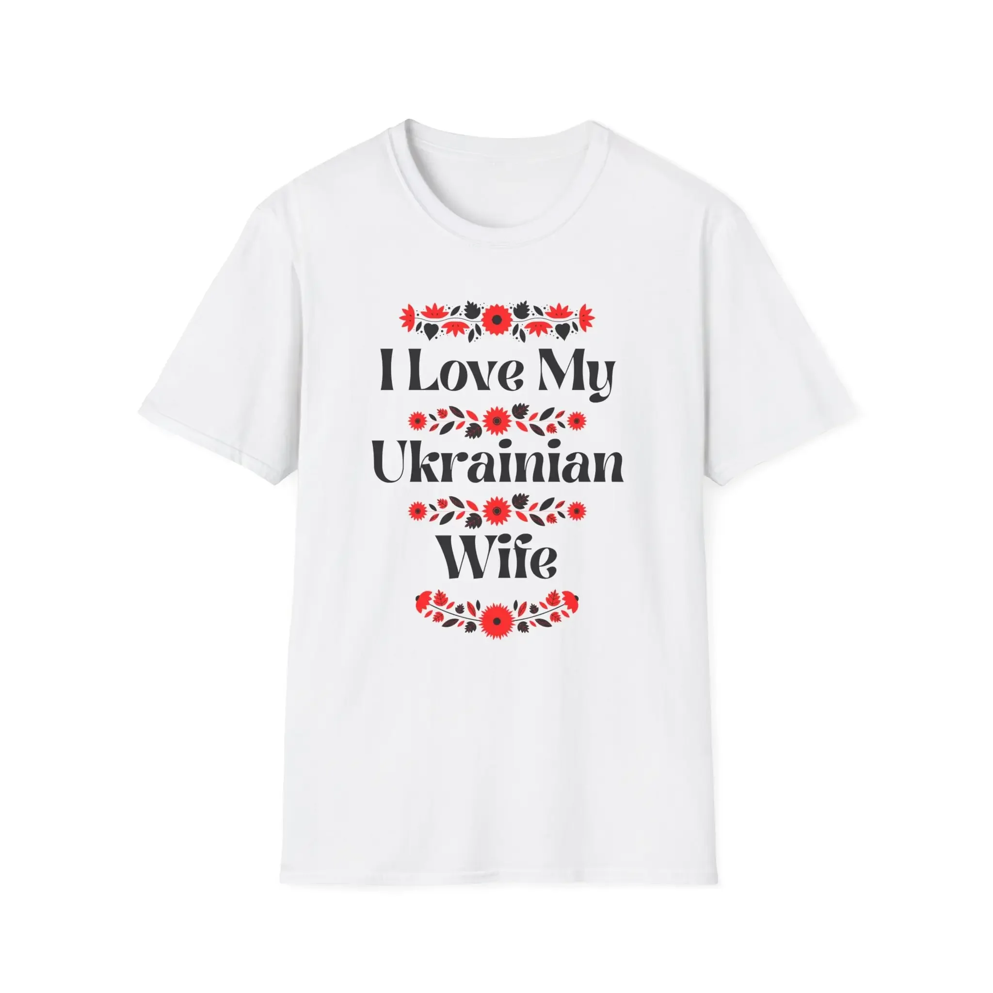 

I Love My Ukrainian Wife Softstyle T Shirt Red Black