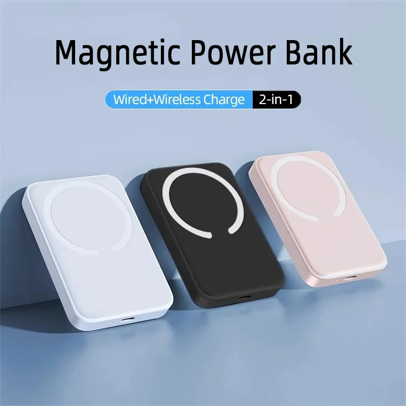 Magnetic 10000mAh Wireless Power Bank PD20W Fast Charging External Spare Battery Portable Powerbank For iPhone15 14 13 12 Xiaomi