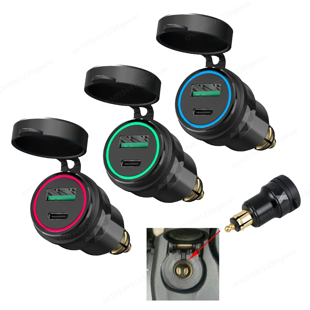 

Зарядное устройство USB 48W для мотоциклов (DIN Hella) с поддержкой PD3.0 30W и QC3.0 18W, водонепроницаемый адаптер питания USB-C и USB-A для BMW, Ducati, Triumph