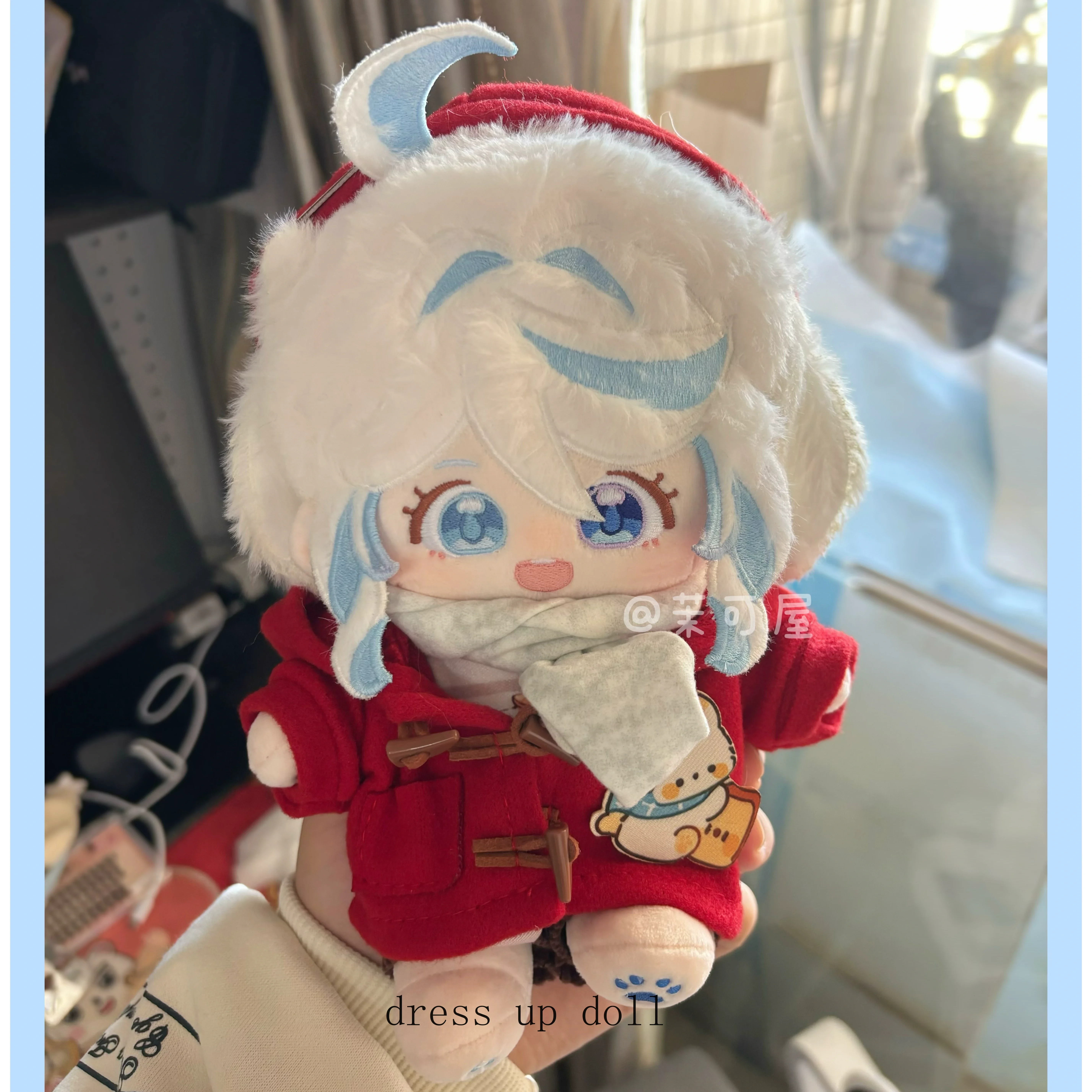 Anime 20cm Game Girl Focalors Genshin Impact Cartoon Cotton Doll Body Can Change Clothes Toy Dolls Soft Plush Plushie Gift