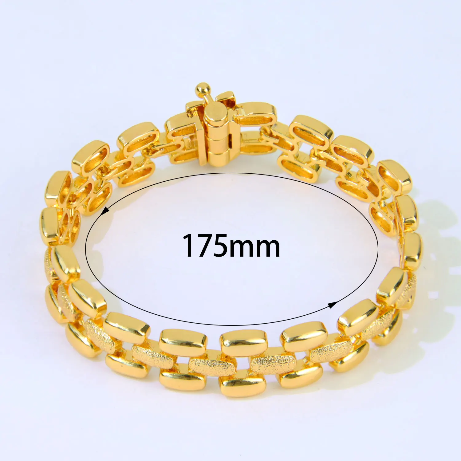 Arabische Frauen Einfache Gold Armband Dubai 24k Gold Überzogene Elegante Armband Armreifen Äthiopischen Klassische Hochzeit Party Schmuck – Detail 2