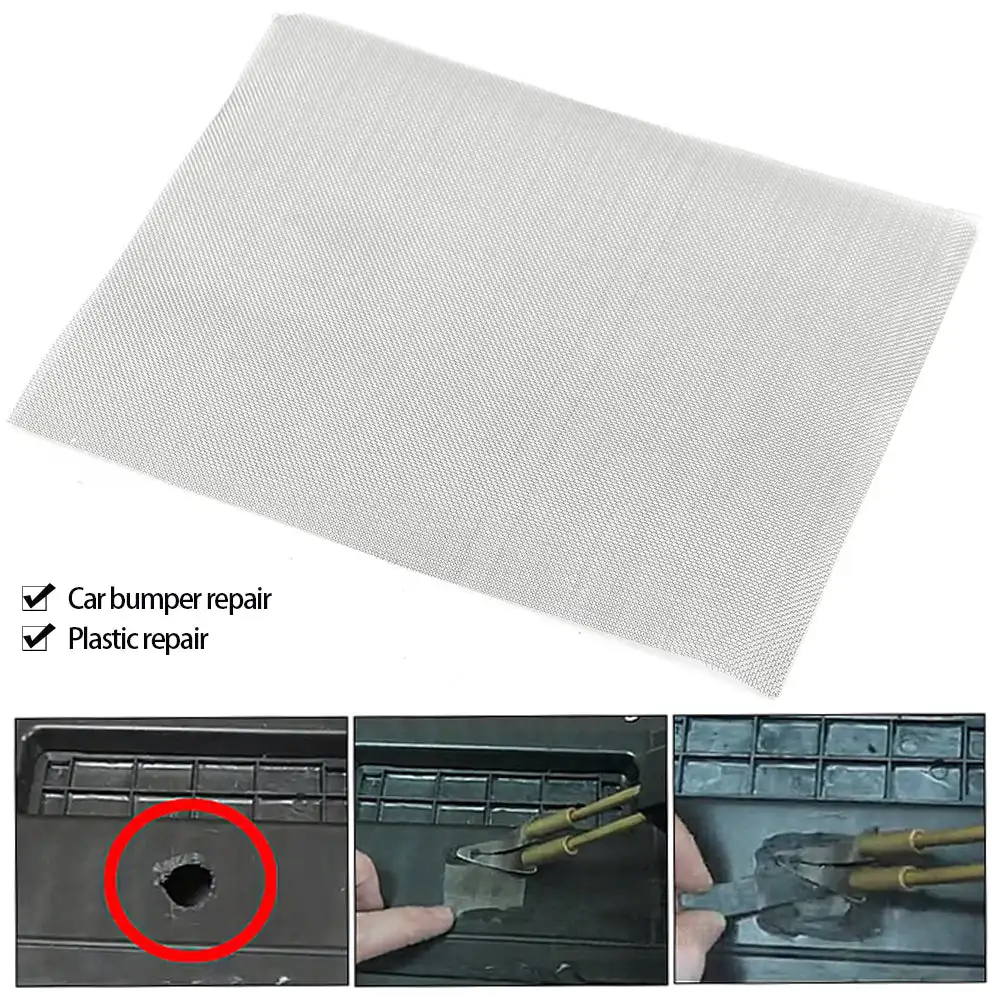 Car Bumper Stainless Steel Repair Net Plastic Crack Repair Hole Repairing Mesh Net For Bumper Body Hood Vents Vehicle Openings