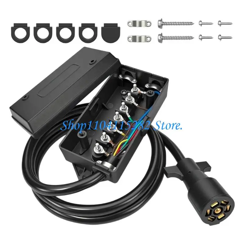 7 Poles Trailer Wiring Harness with Color Coded Wires 7 Pin Trailer Connector Wiring set for Quick Installation