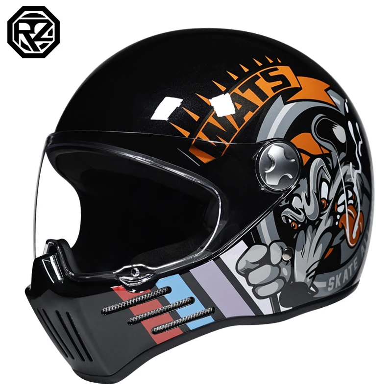 

Capacete Moto For Adults Full Face Motorycle Helmet Moto Retro Helmet Men Motorbike Riding Motocross Vintage Full Face Helmets