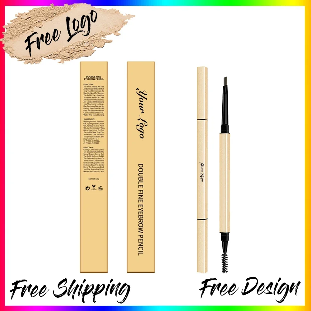 

Vegan and Organic Private Label Eyebrow Pencils In Bulk Long-Lasting Gold Eye Brow Pencil Makeup