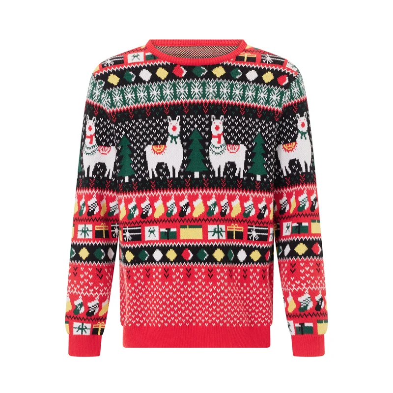 

hirigin Women Men Christmas Sweaters Elk Snowman Knitted Pullovers Long Sleeve Autumn Winter Warm Tops for Loose Casual Jumpers