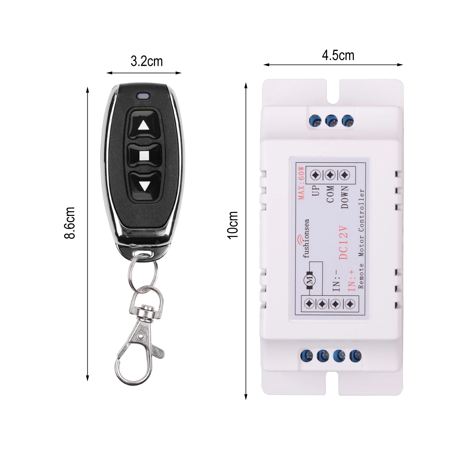 12V DC Motor Forward And Reverse Remote Control Switch For Retractable Door Curtain Electric Push Rod Wireless Remote Motor