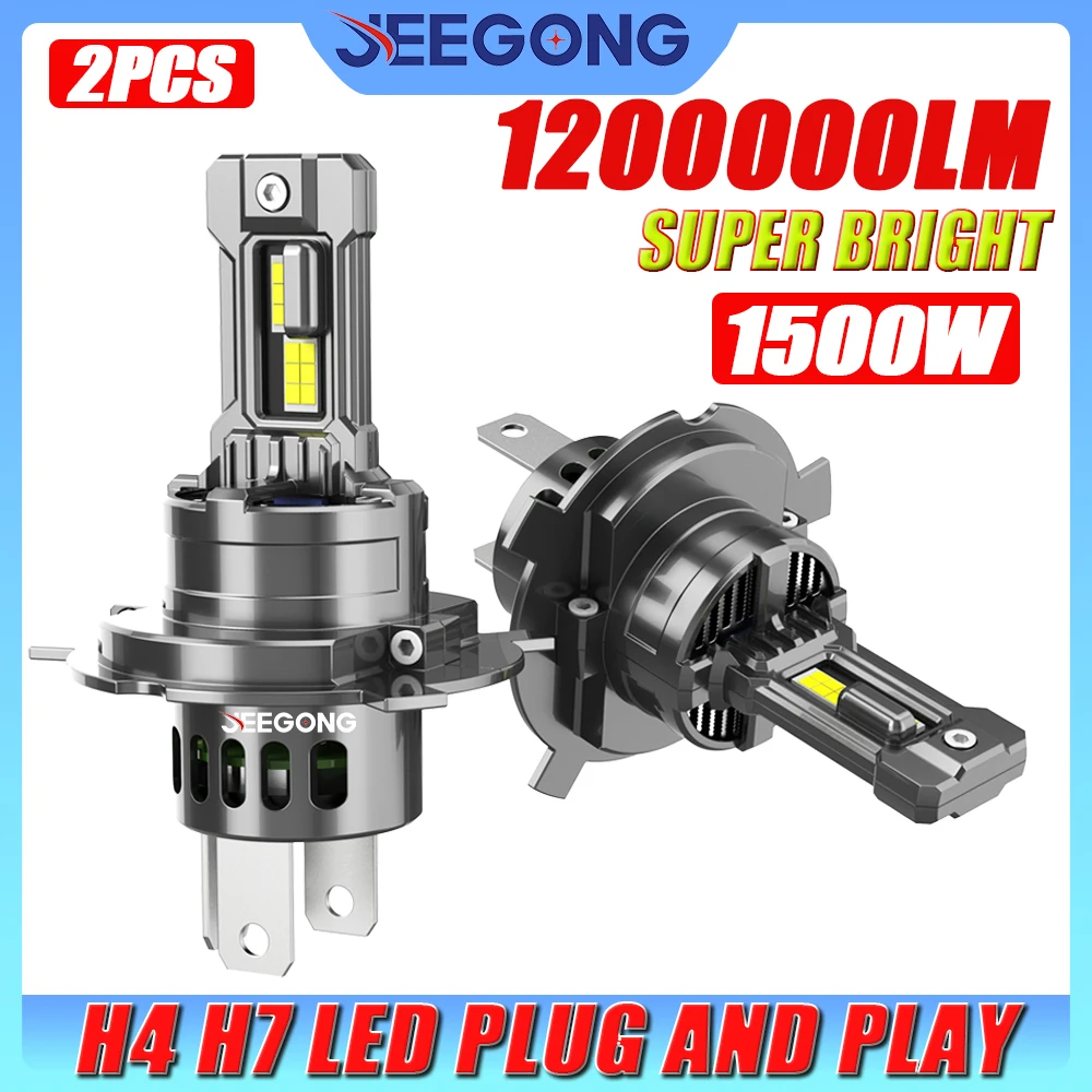 

H4 H7 LED CANBUS Bulb 1200000LM Super Bright Plug And Play Headlamp 9003 HB2 Spotlight Automobile Diode Headlight Wireless 6000K