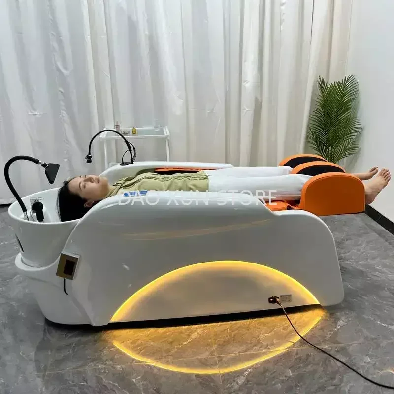 

Portable Massager Shampo Chair Luxury Adjust Intelligent Foot Spa Bed Therapy Electric Cama De Champu Salon Furniture