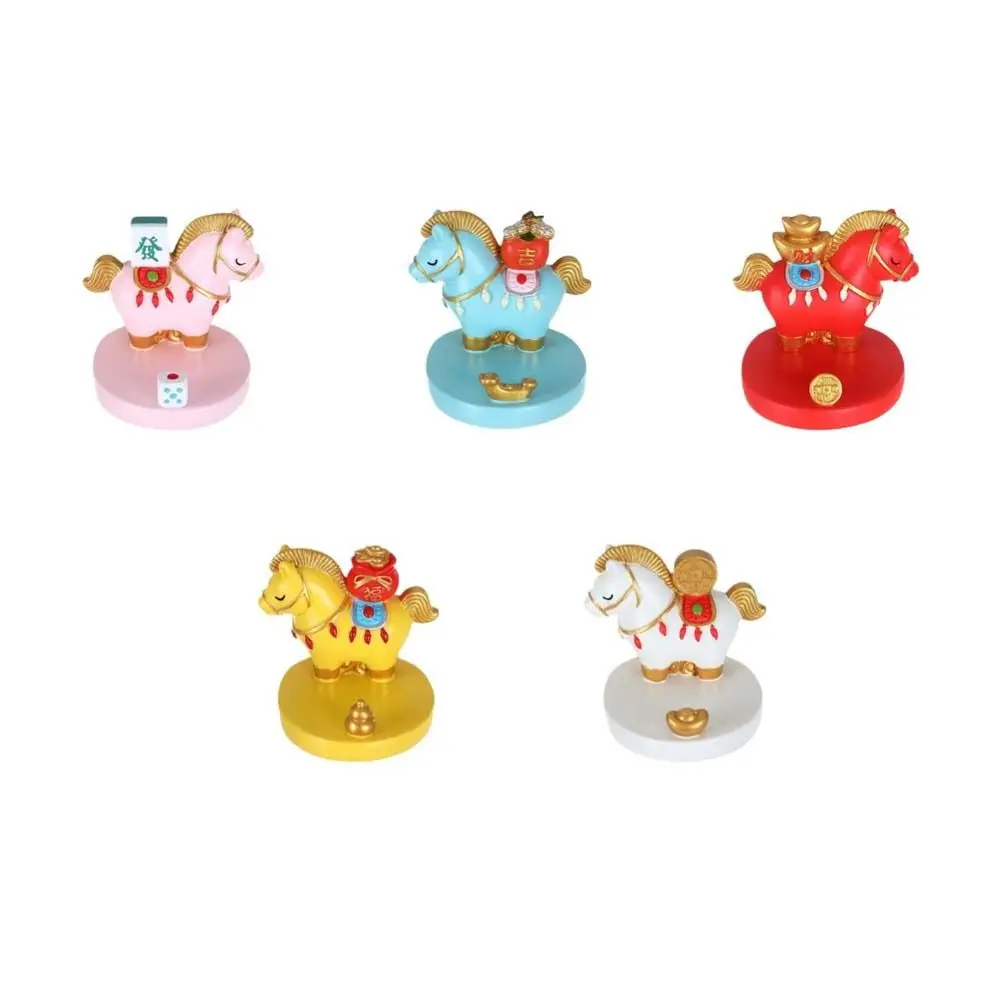 الراتنج زودياك الحصان الحلي مهرجان ديكور النمط الصيني حامل الهاتف المحمول سنة الحصان الحيوان تمثال الحصان