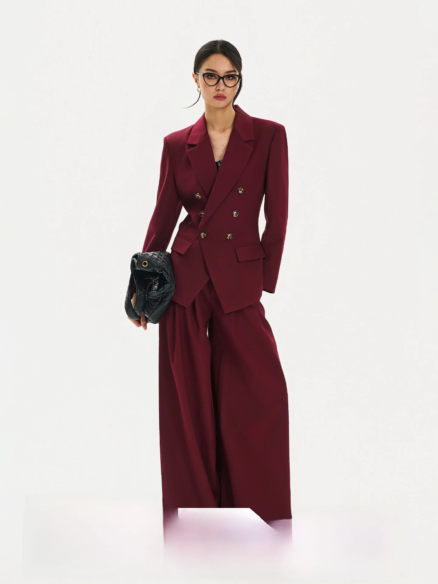 

Классический комплект с пиджаком на подкладке и брюками винного цвета для женщин, деловой стиль, модная верхняя одежда, коллекция FINDYA WINGS