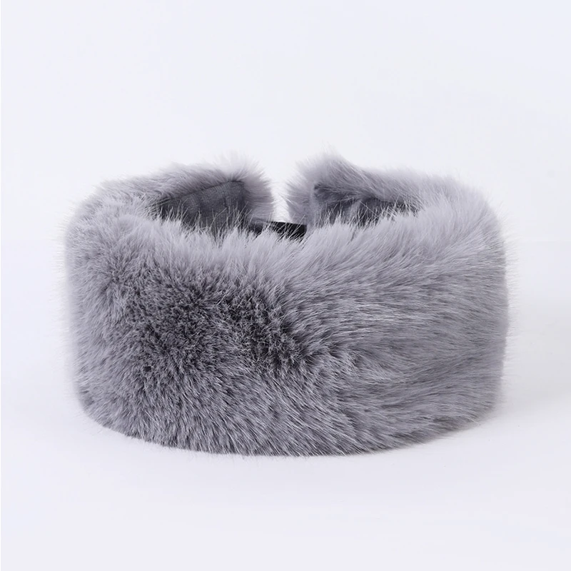 New Fall And Winter Fox Fur Imitation Thickened Fur Hat With Ear Flaps, Warm Headband With Open Top