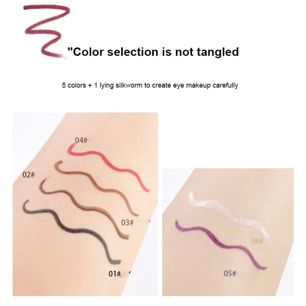 Matita eyeliner impermeabile Penna eyeliner gel champagne glitter senza sbavature Matita colorata per baco da seta sdraiata a lunga durata da donna