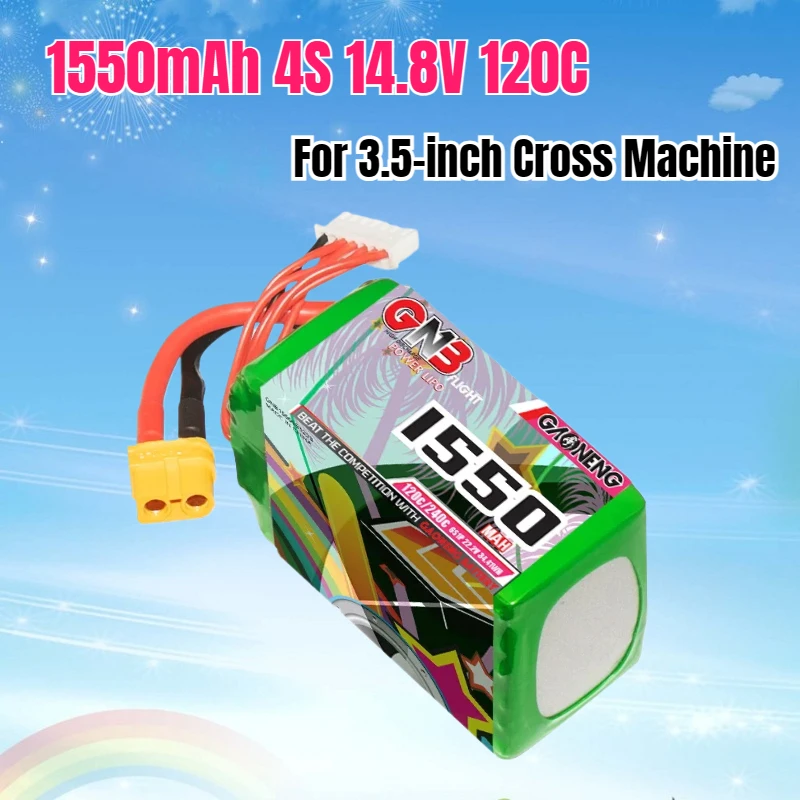 

1550mAh 120C 4S 14.8V for 3.5-inch Cross Machine Time Traveling Aircraft Model FPV High Rate Lithium Battery with XT60 Plug