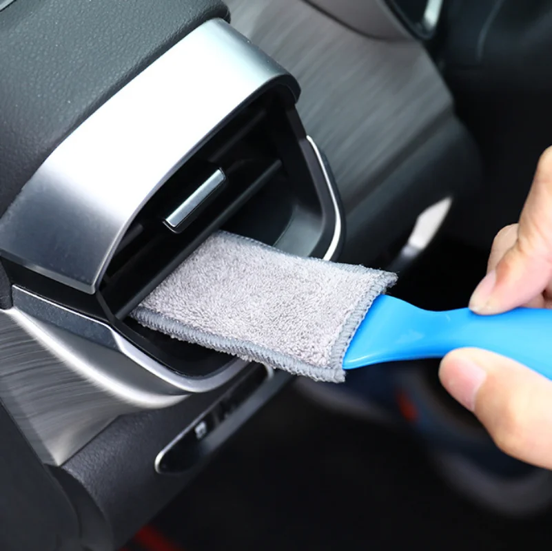 Car Interior Detailing Cleaning Brush Air Conditioning Air Outlet Dashboard Dust Cleaner Multifunctional Double-head Brush Tools