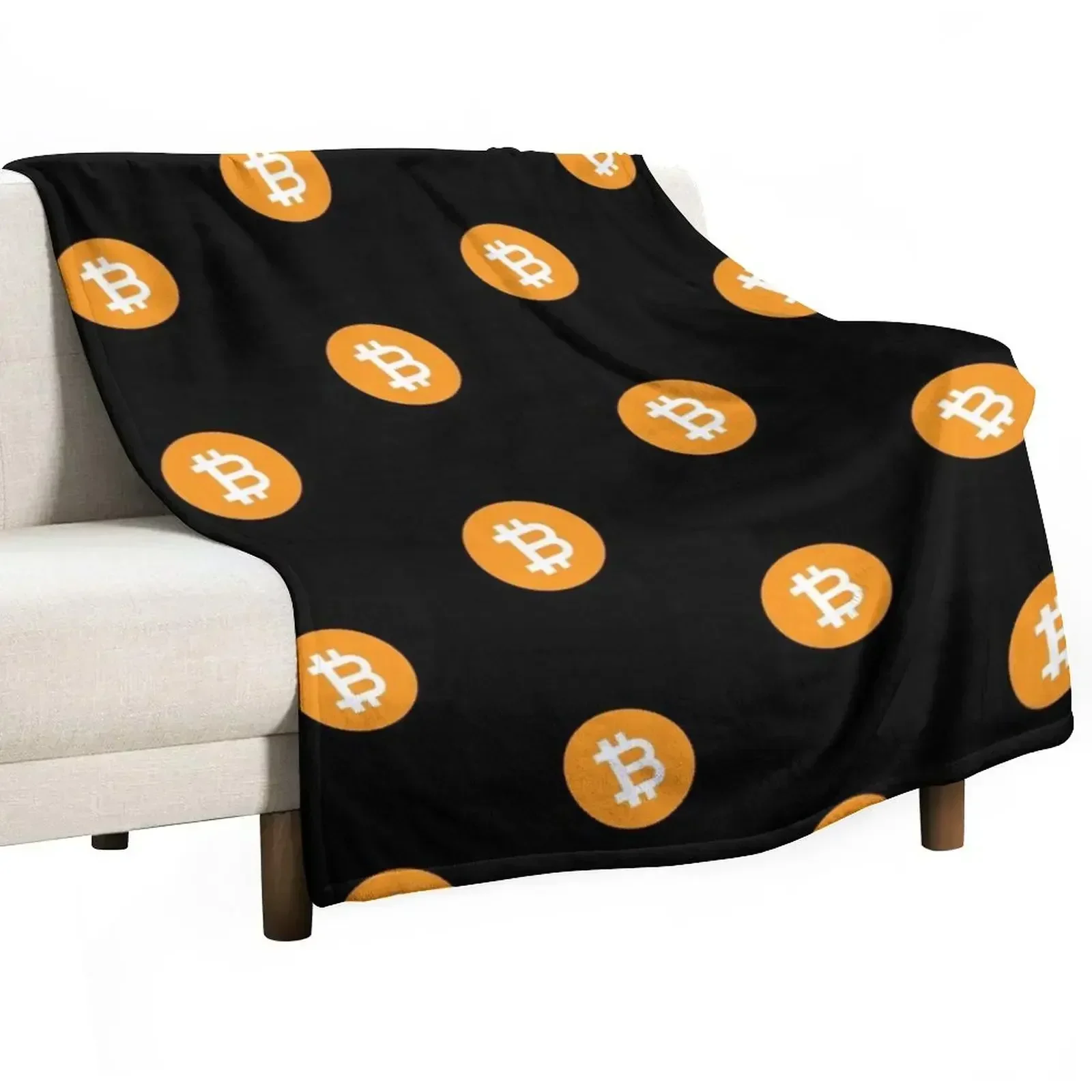 

Bitcoin BTC Classic Cryptocurrency Logo Throw Blanket Sofa Bed Blankets