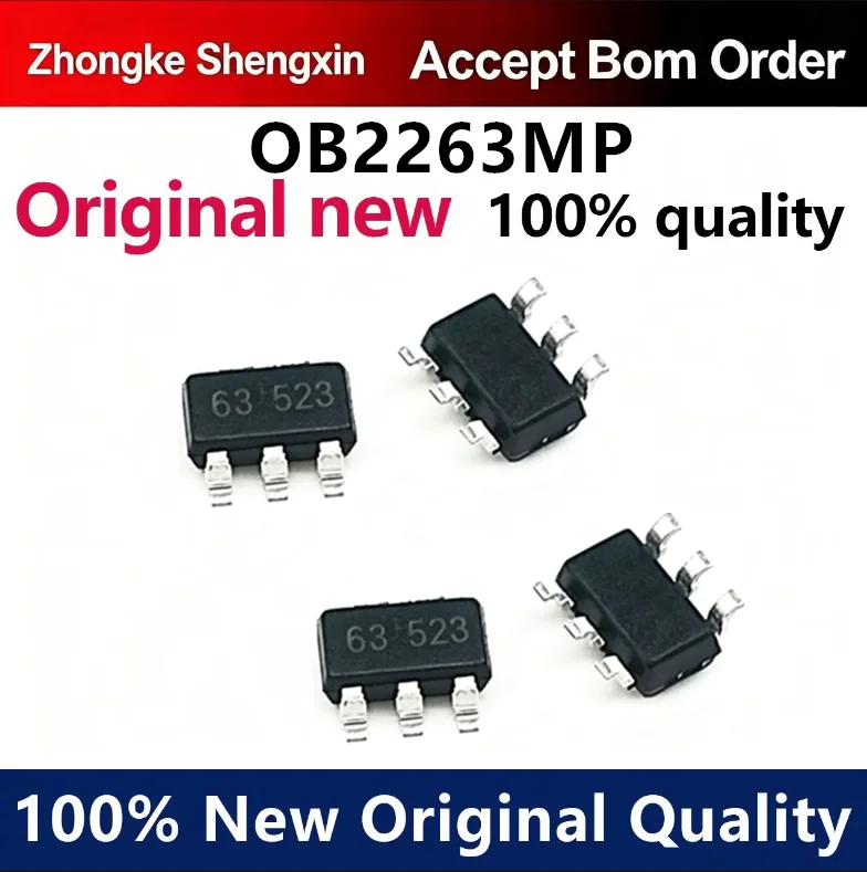 （5pcs-10pcs）OB2263MP silk screen 63 beginning OB2263 six pin patch power management IC chip
