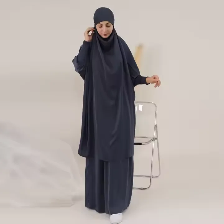 

Ramadan Eid Muslim Women Khimar Kaftan Prayer Garment Set Niqab Skirt Hijab Dress Abaya Robe Islam Clothing Jalabiya Kebaya 2PCS