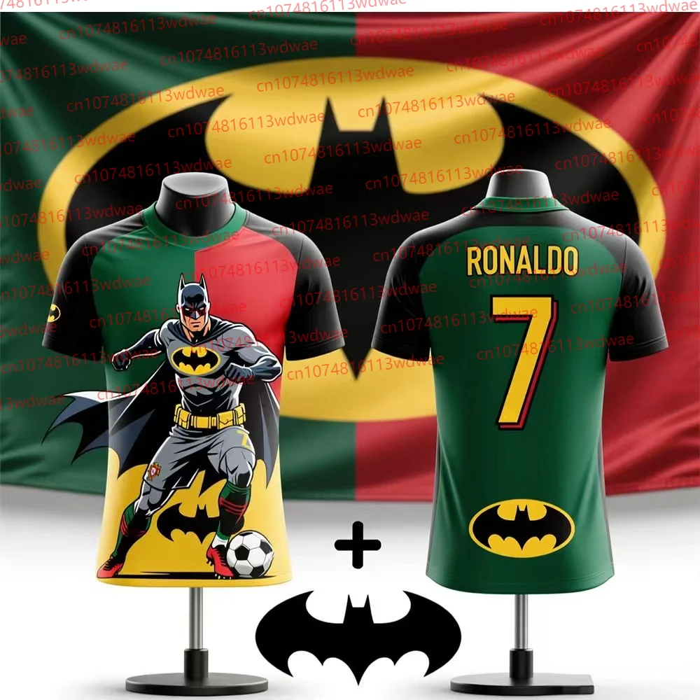 Koszulka męska Koszulki piłkarskie Portugalia Koszulka piłkarska Ronaldo 7 Koszulka piłkarska Superbohaterowie Batman Koszulka piłkarska Gotham